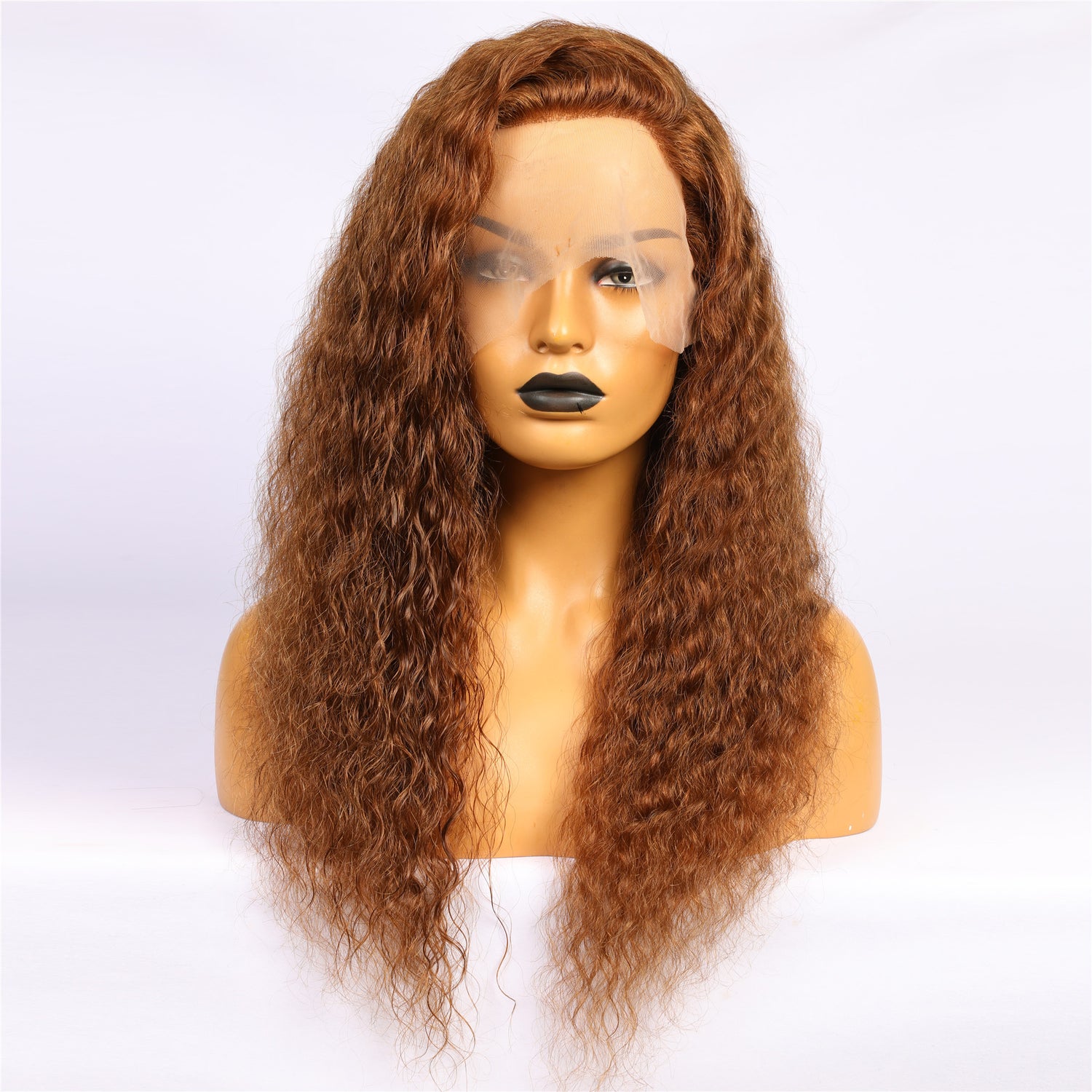 Real Human Hair Brown Deep Wave Lace Wig
