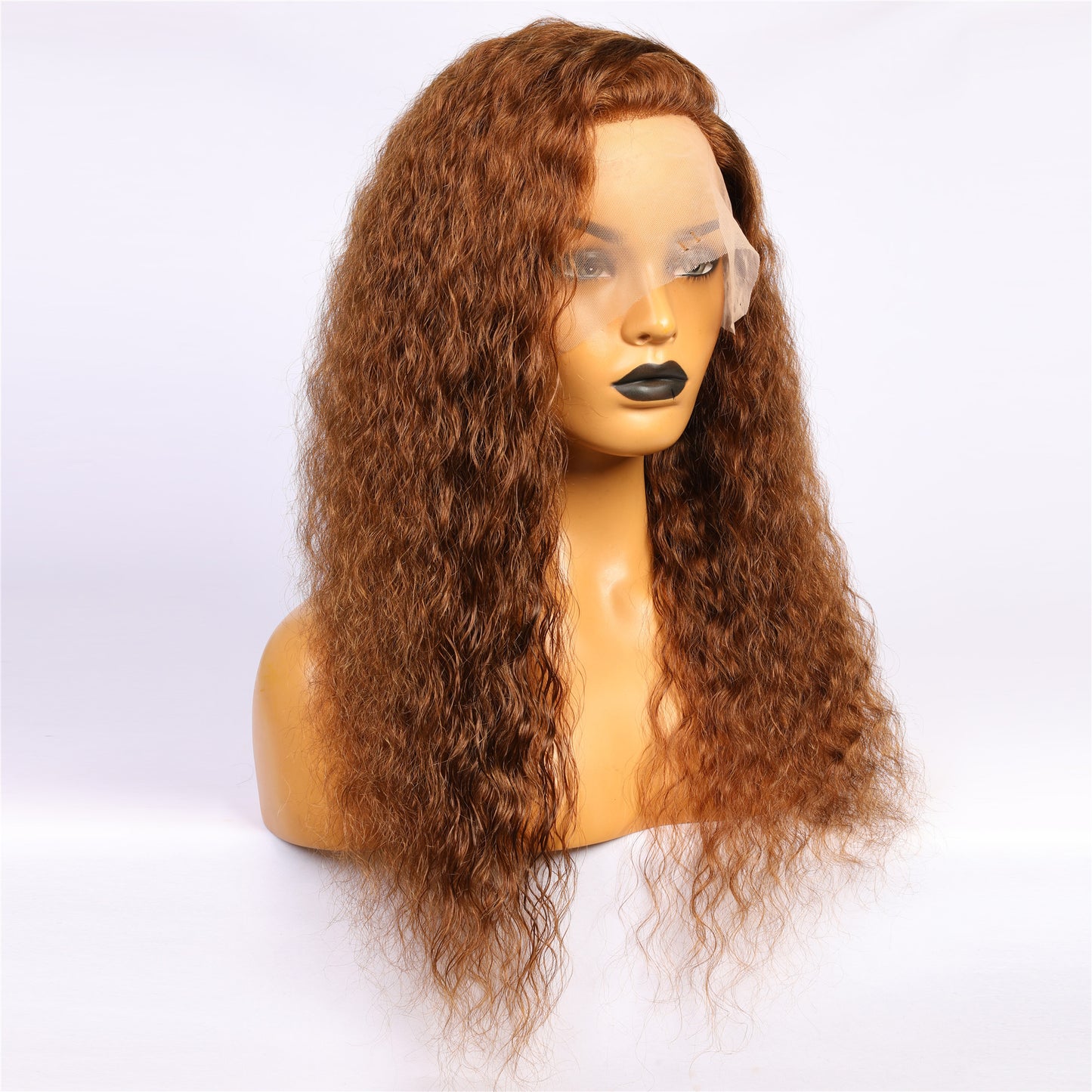 Real Human Hair Brown Deep Wave Lace Wig