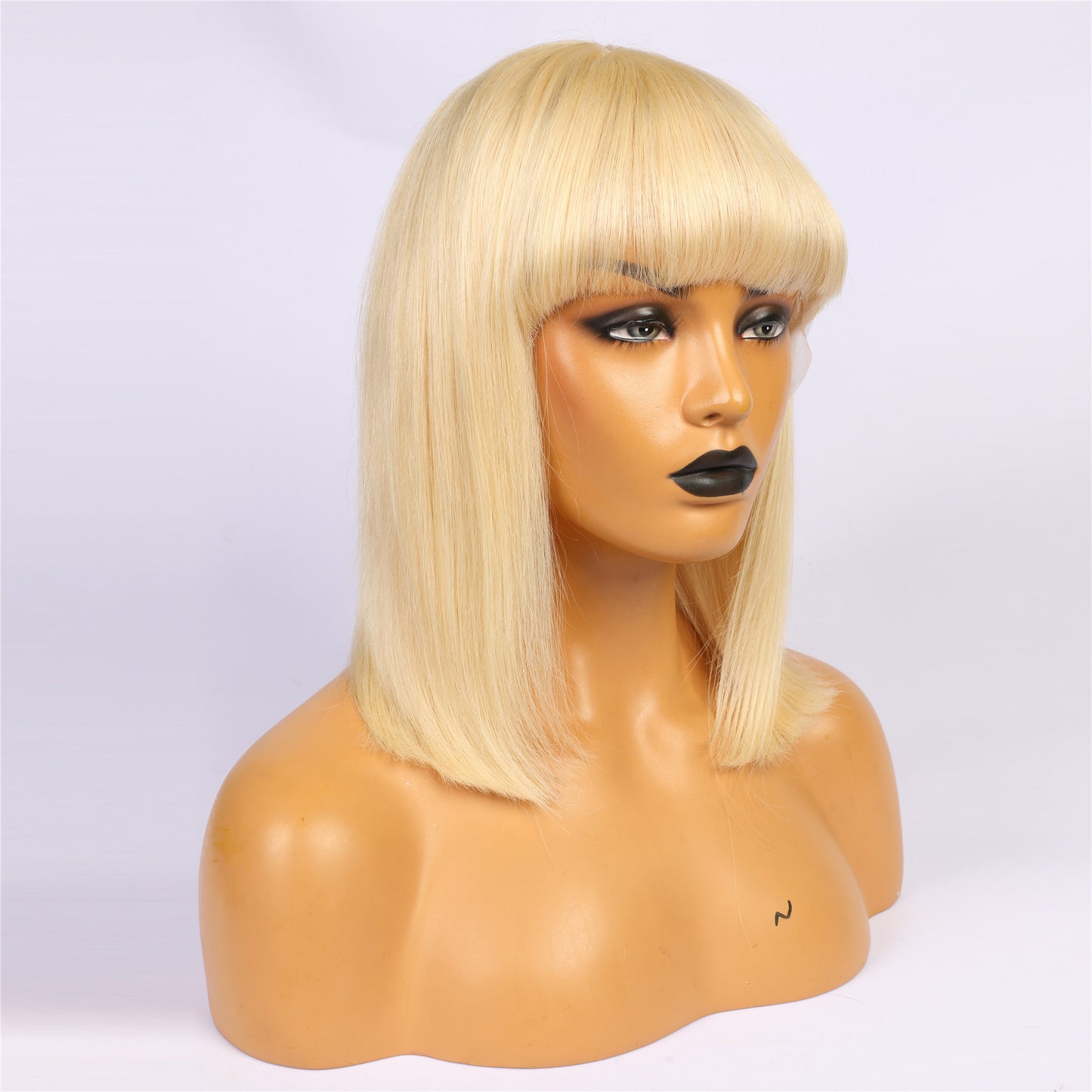 613 Real Hair Bob Wig With Bangs