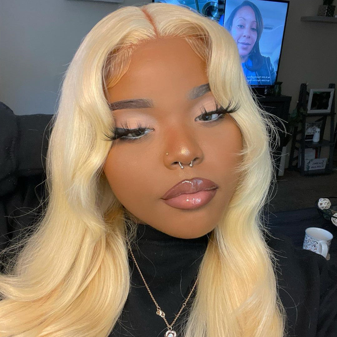 613 Blonde Color Real Human Hair Wigs