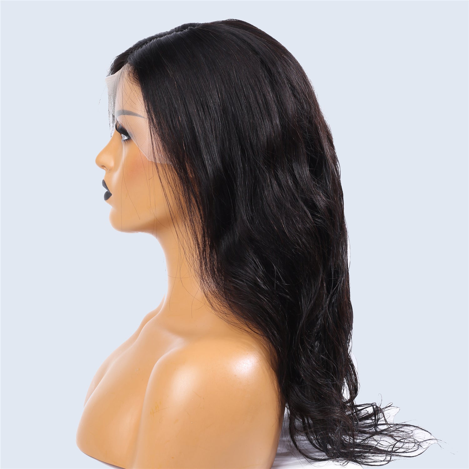 Real Hair Full Lace Wig Black Color