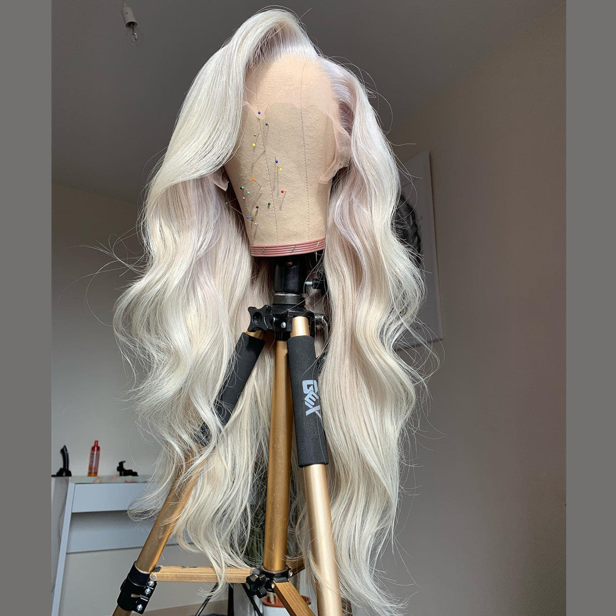 Silver Color Real Human Hair Lace Wigs