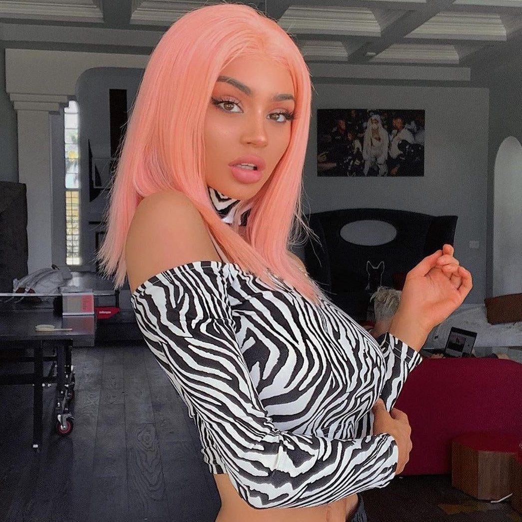 Real Human Hair Pink Bob Wigs