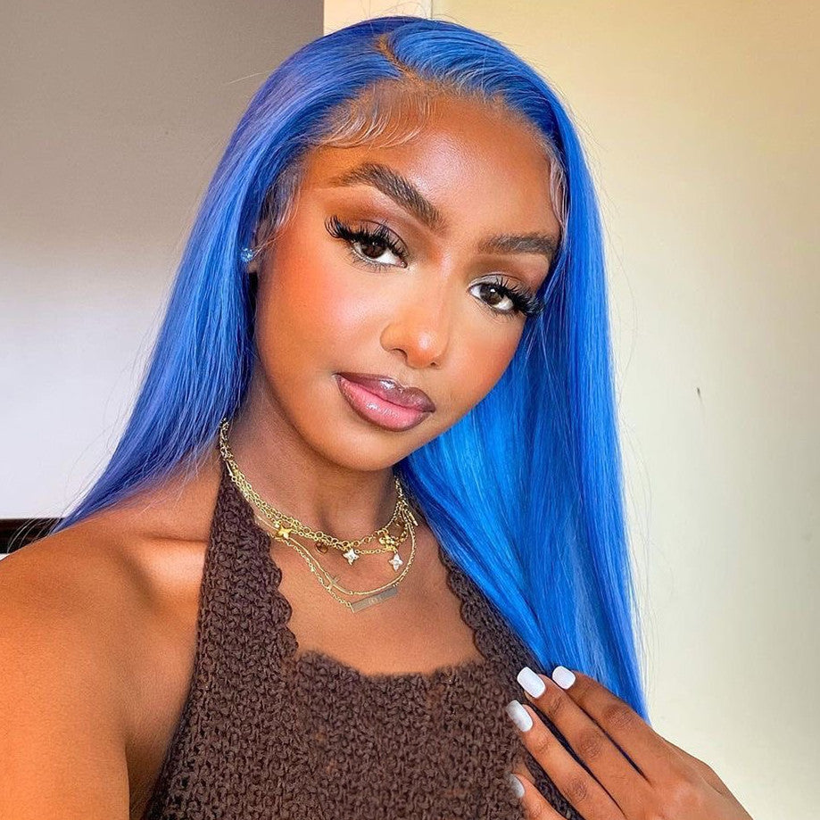 Royal Blue Color Lace Front Wig