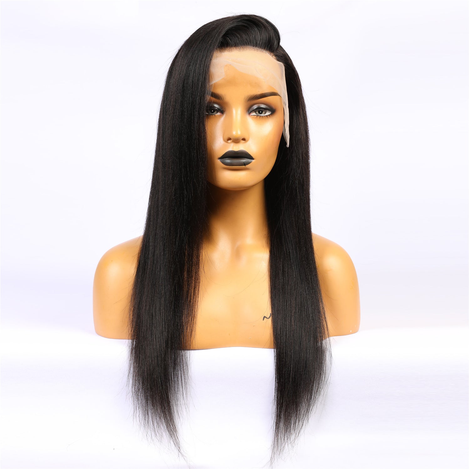 Real Human Hair Wigs Black Color