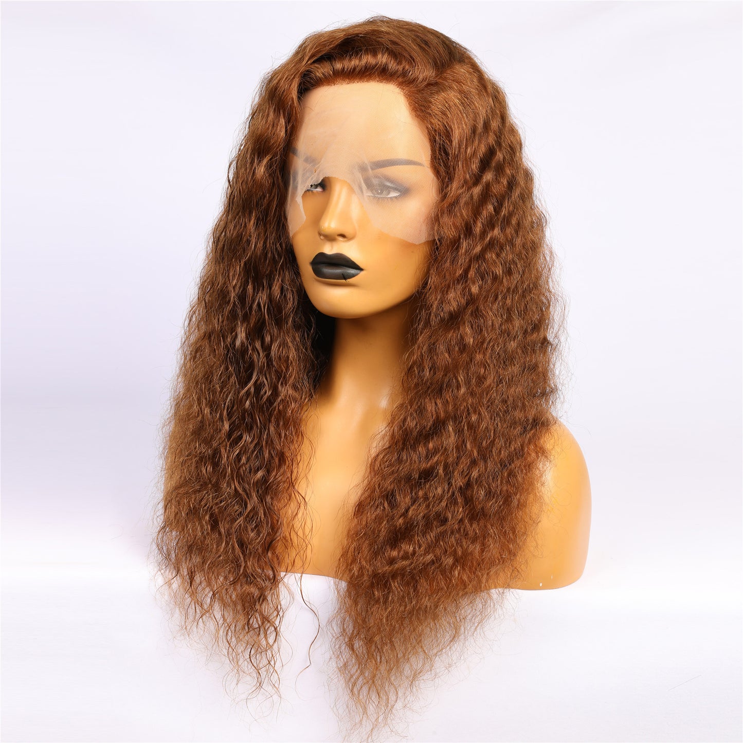 Real Human Hair Brown Deep Wave Lace Wig