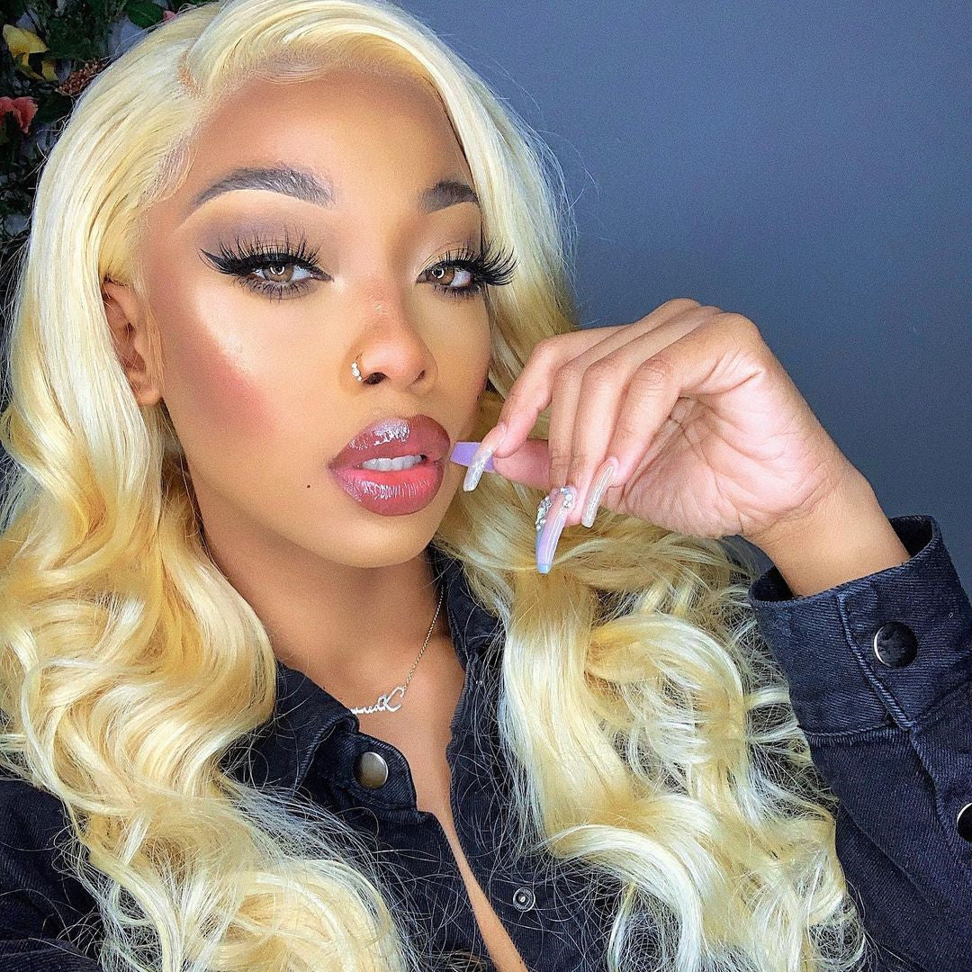 613 Blonde Color Real Hair Lace Wigs
