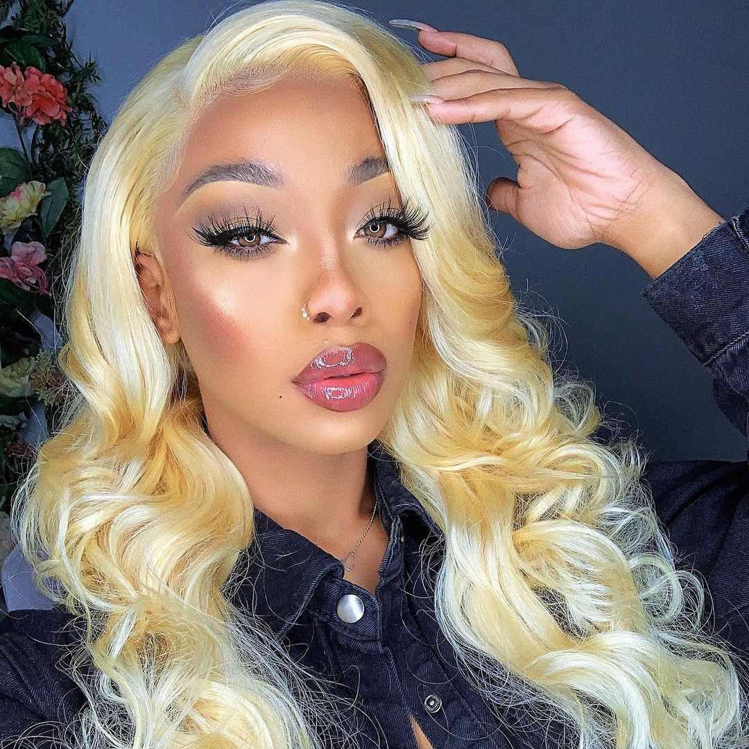 613 Blonde Color Real Hair Lace Wigs