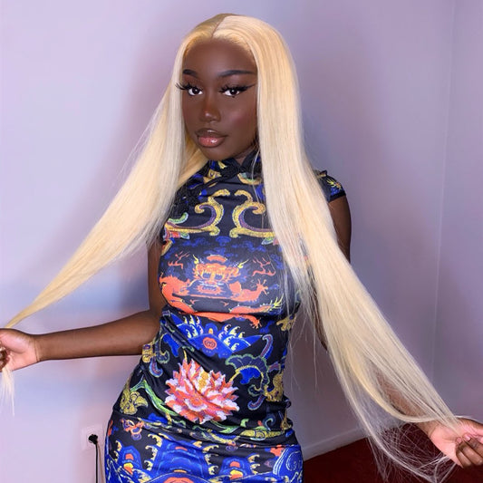 613 Blonde Color Real Human Hair Wigs