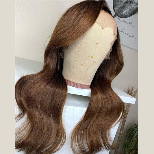 Chestnut Brown Full Lace Wigs