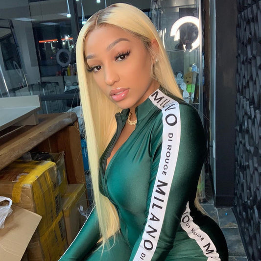 Blonde With Dark Root Full Lace Wigs