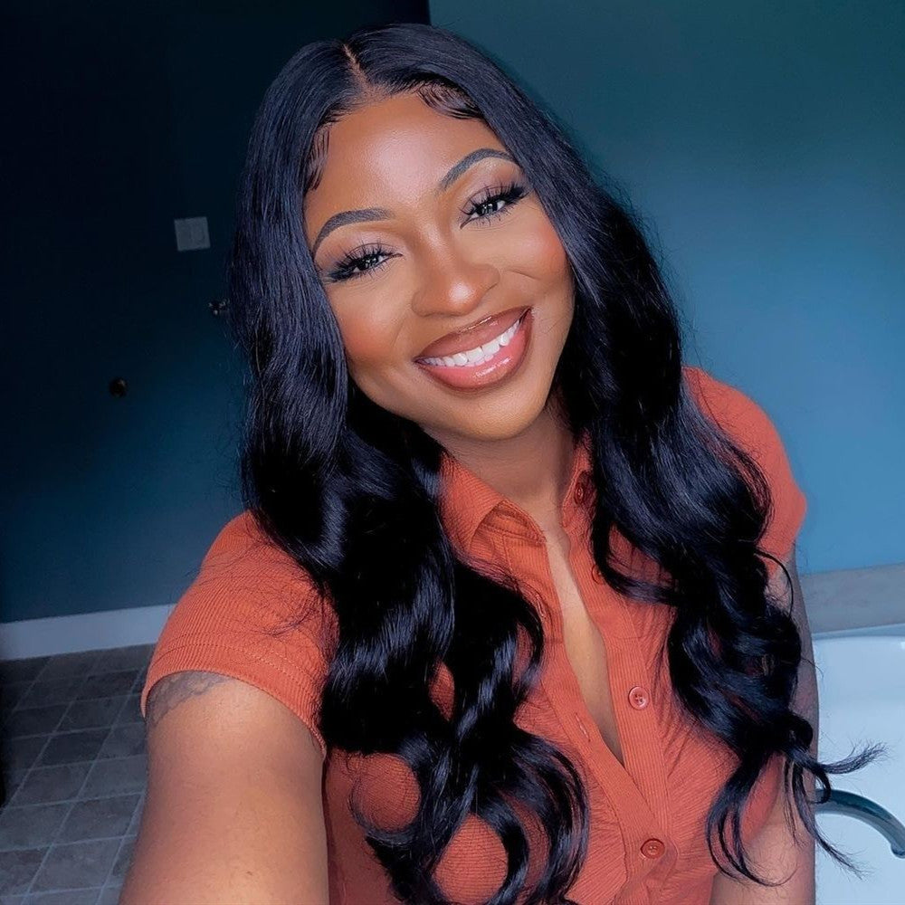 Real Hair Full Lace Wig Black Color