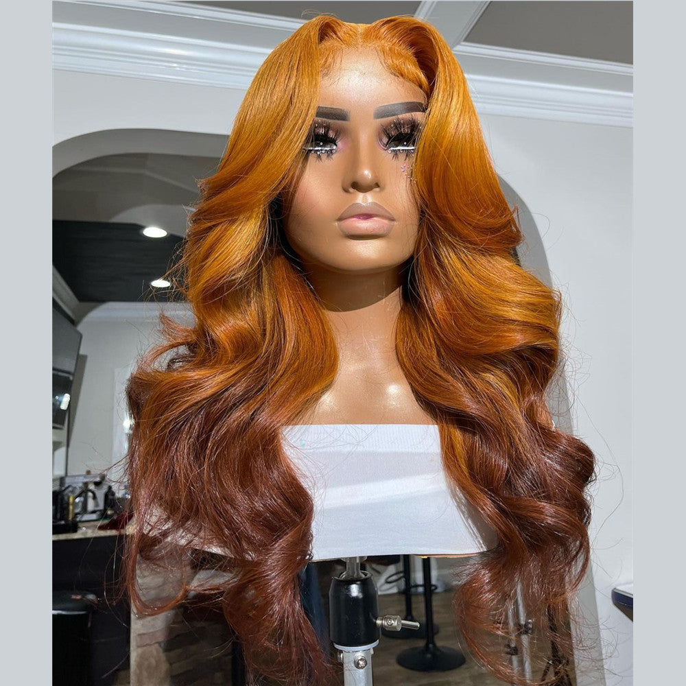Ginger Ombre Color Real Hair Colored Lace Wigs
