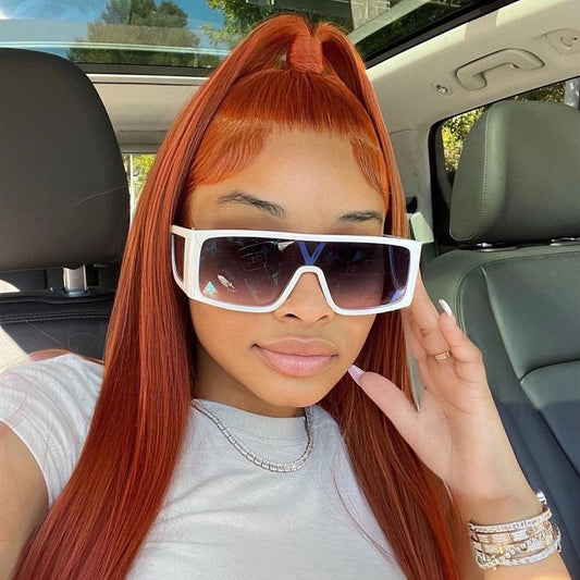 Real Hair Lace Wig Ginger Straight Style