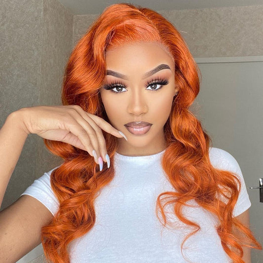 Ginger Color Real Hair Lace Wigs