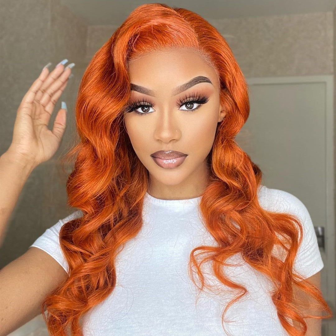 Ginger Color Real Hair Lace Wigs
