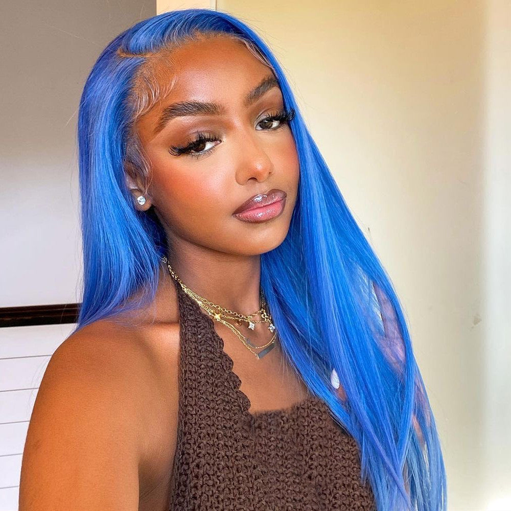 Royal Blue Color Lace Front Wig