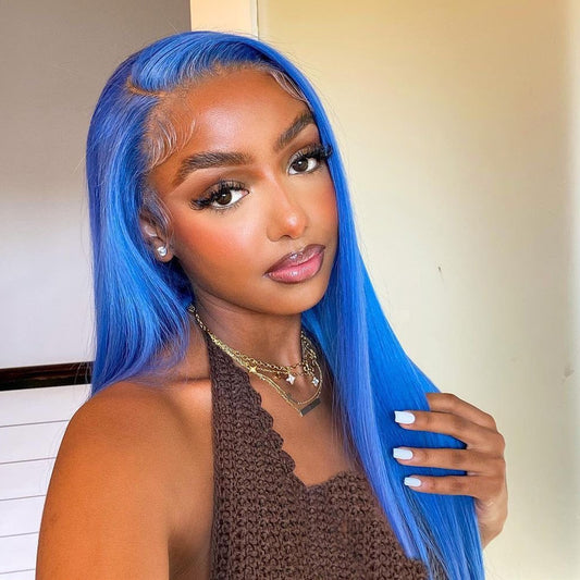 Royal Blue Color Lace Front Wig