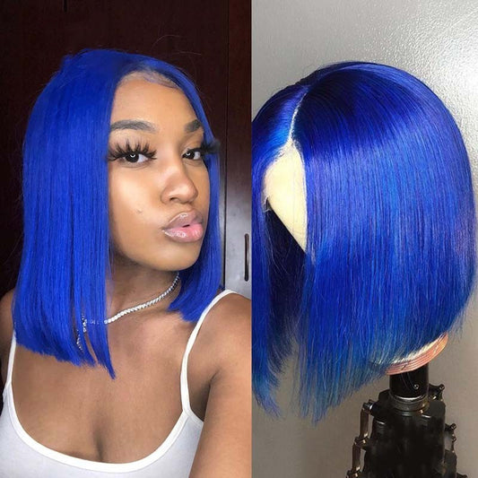 Royal Blue Lace Bob Wigs