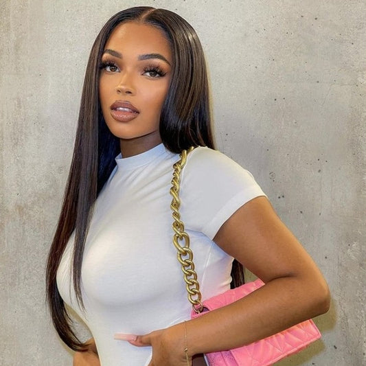 Real Human Hair Wigs Black Color